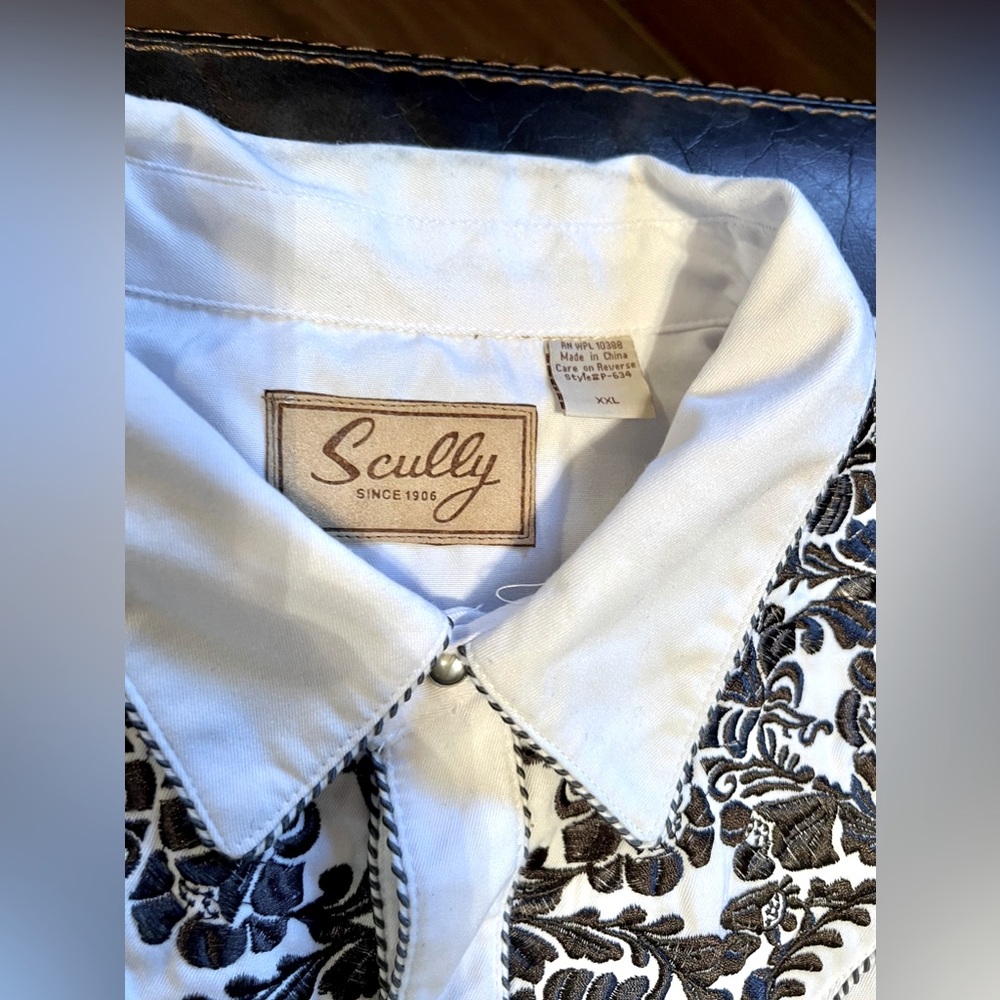 Scully Men's Embroidery Long Sleeve Western Shirt